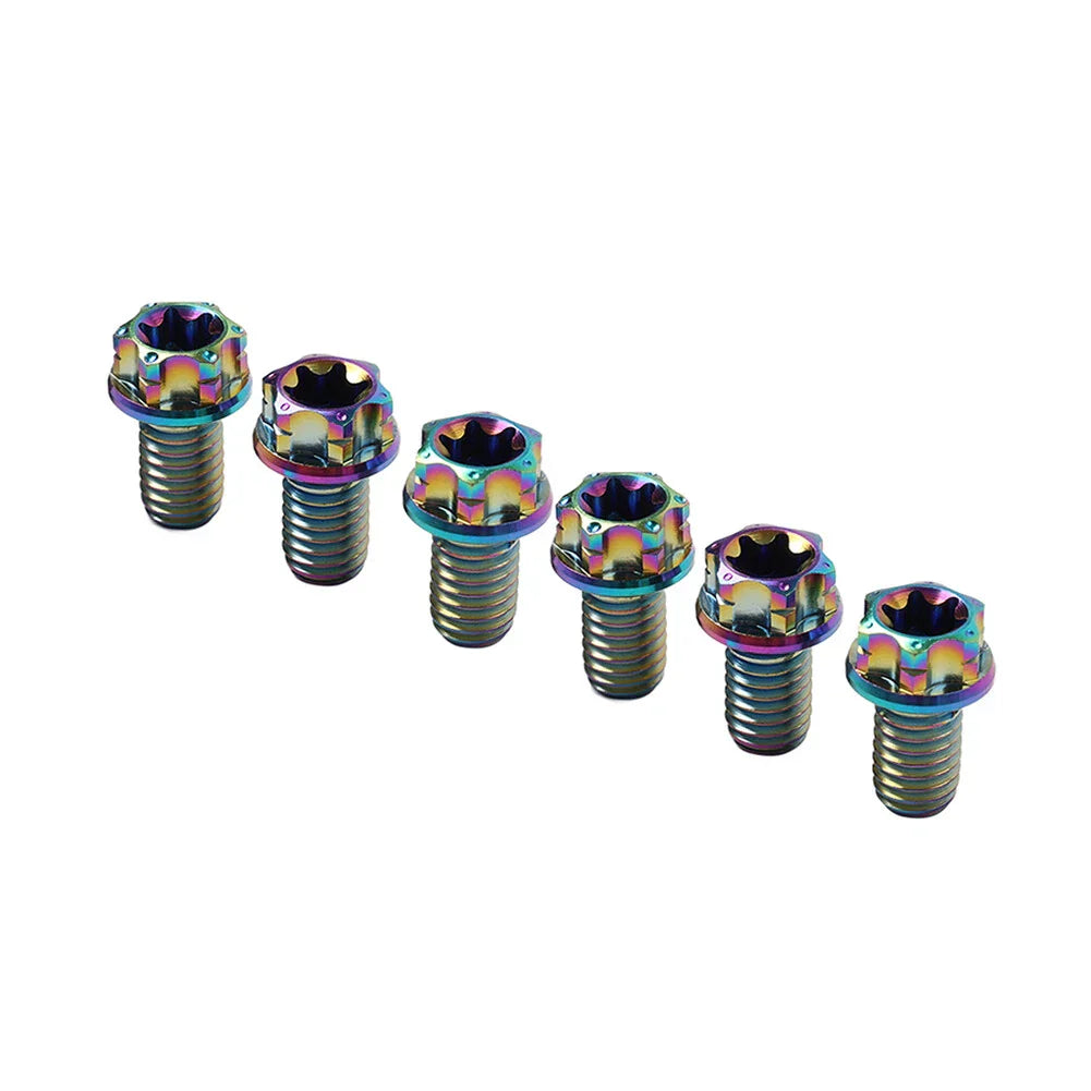 6pcs M6x40mm Titanium Torx Head Flange Bolts for Motorcycle Bicycle