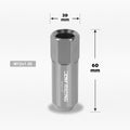 Set of 20 M12X1.5 Silver JDM Open End Aluminum Hex Lug Nuts with Spline Lock