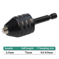 6.35mm Hex Shank Keyless Drill Bit Chuck Adapter for