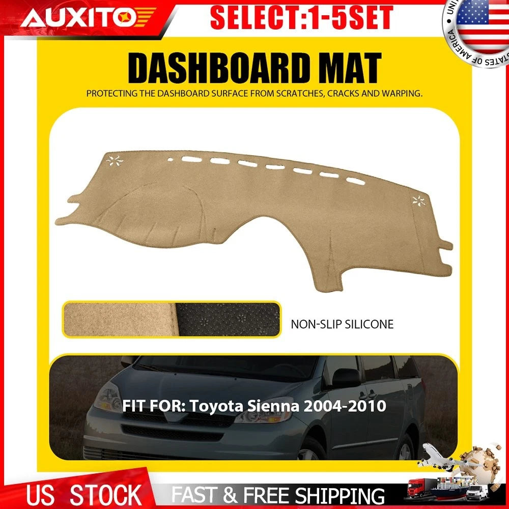 Anti-slip Dash Cover Mat for Toyota Sienna (2004–2010) Light Beige