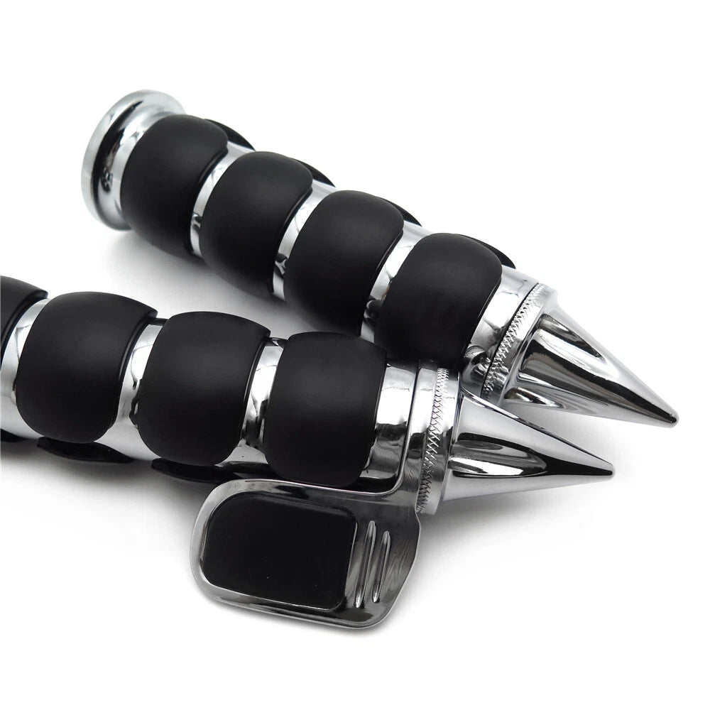 Spike 1" Handlebar Grips w/ Contoured Throttle Boss for Harley Touring