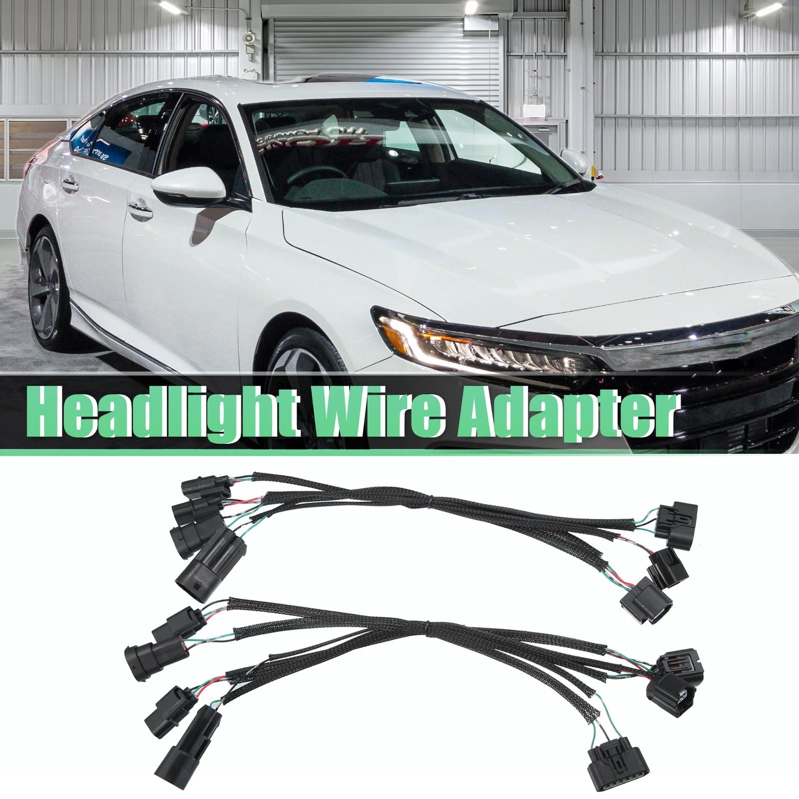 2pcs Headlight Adapter Wire for Honda Accord (2016–2017) Halogen to LED