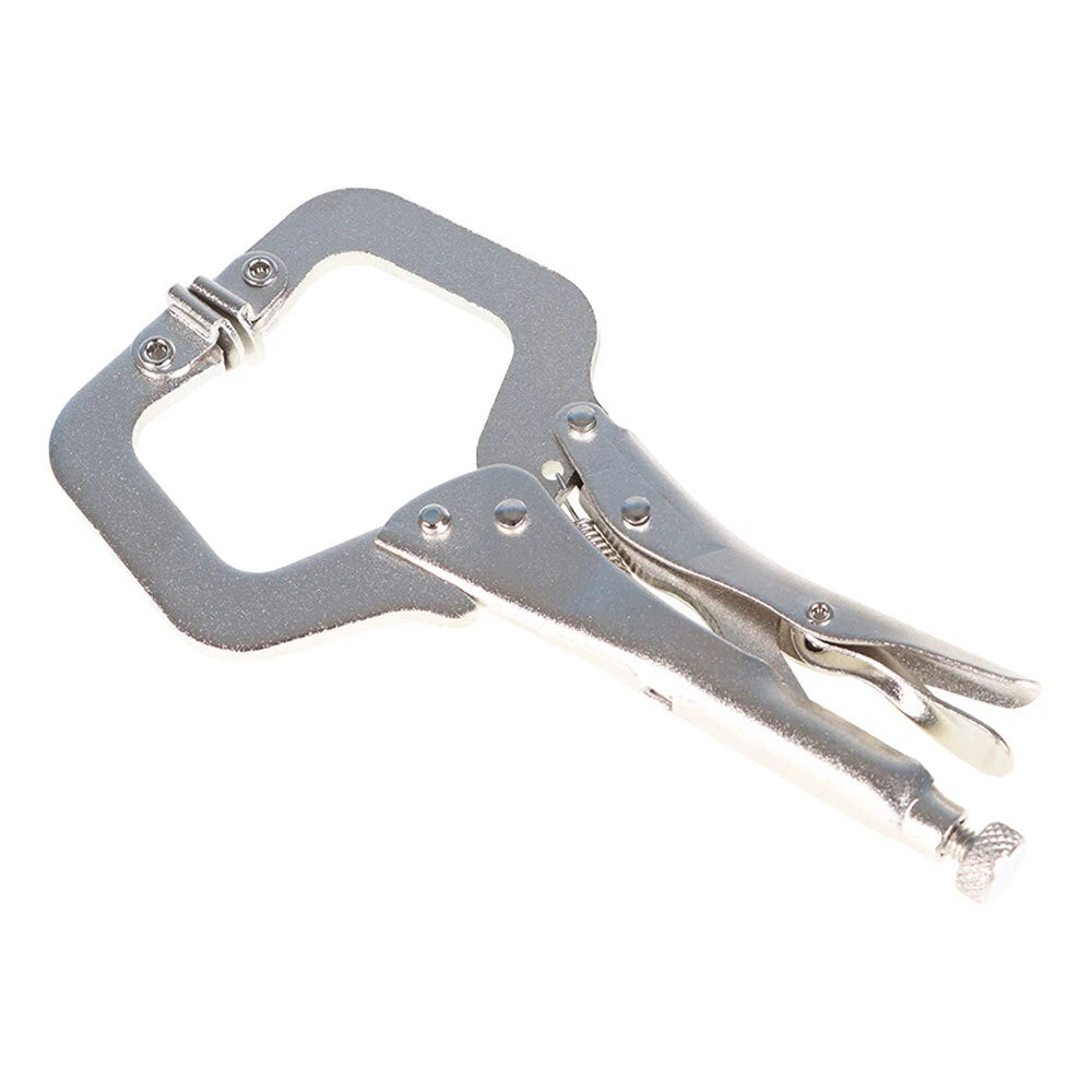 Set of 5 Locking C-Clamp Pliers with Swivel Pad for Automotive Use