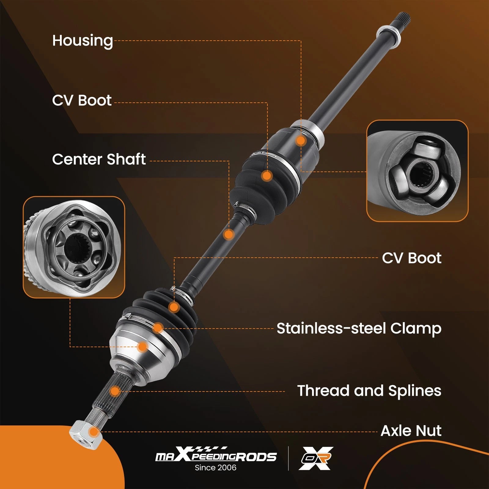 Front Right CV Axle Shaft for Nissan Rogue (2008–2015)