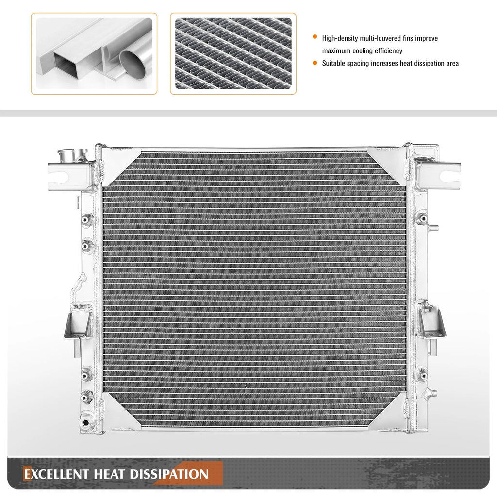 3-Row Aluminum Radiator for Jeep Wrangler JK 2007–2018 3.6L 3.8L