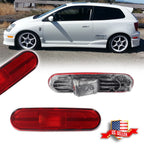2X Red Lens Rear Bumper Side Marker Lights for Honda Civic Si (2002–2005)