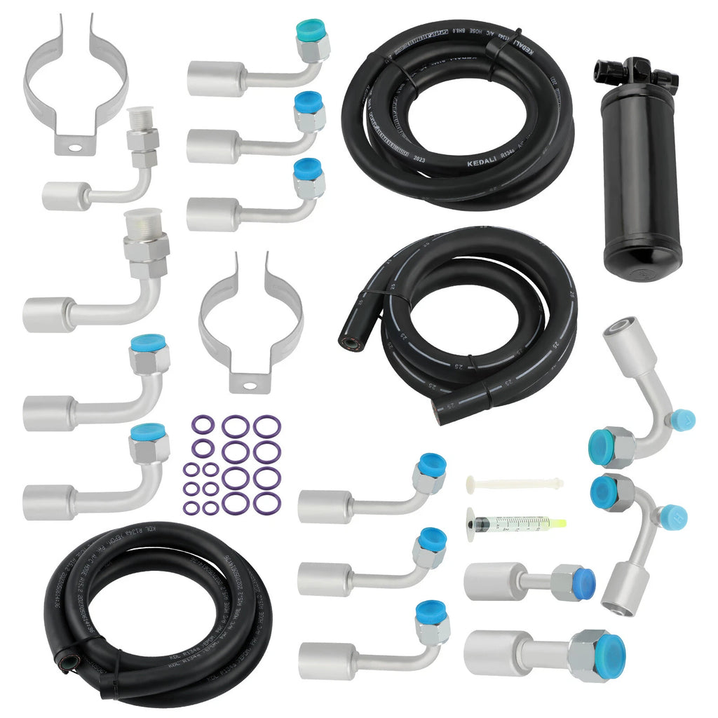 AC Hose Kit with R-Ring, Fittings & Drier for Universal Vehicles (134a)