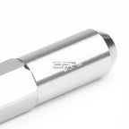 20X M12X1.5 107MM Tall 20MM OD Silver Aluminum Spike Cap Lug Nuts + Adapter