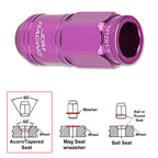 Set of 20 M12X1.5 Purple JDM Open End Cone Wheel Lug Nuts + Spline Lock Key