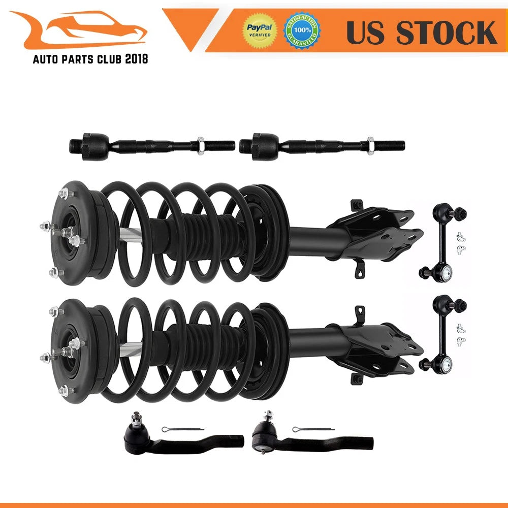 Front Struts Set of 2 for Ford Edge Lincoln MKX (2007–2010) w/ Sway Bars Tie Rods