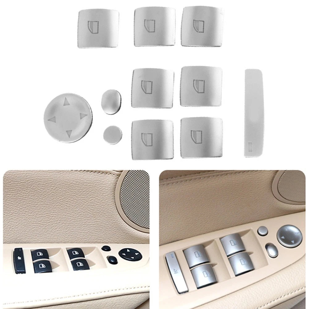 Silver Switch Button Cover Trim for BMW 3 Series E90, X6 E71, X5 E70 (2006–2013)