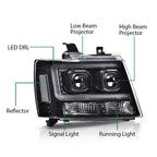 Dual LED Projector Headlights for Chevy Avalanche Tahoe Suburban (2007–2014)