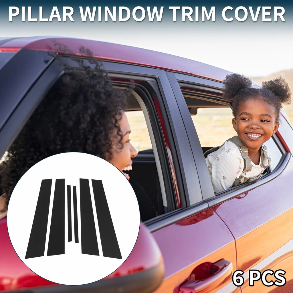6 Pcs Door Pillar Window Trim for Honda Accord (2008–2012) Black