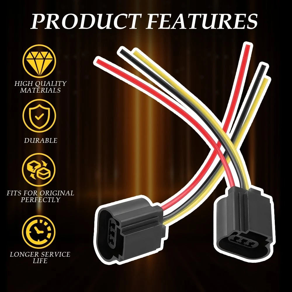 2X Wire Pigtail Harness for H13 Headlight Bulb Replacement (9008)