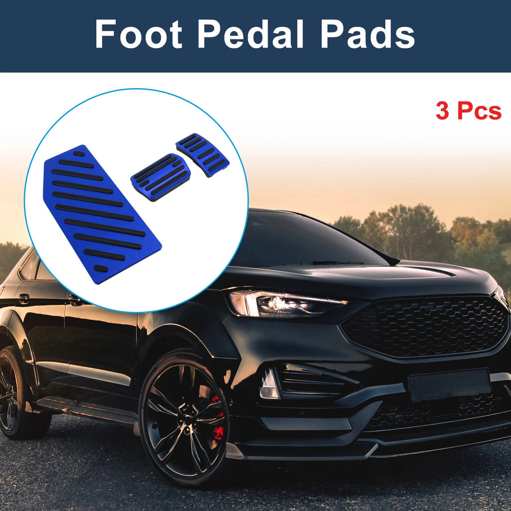 3 Pcs Automatic Foot Accelerator Pedal Covers for Ford Edge (2023) Blue
