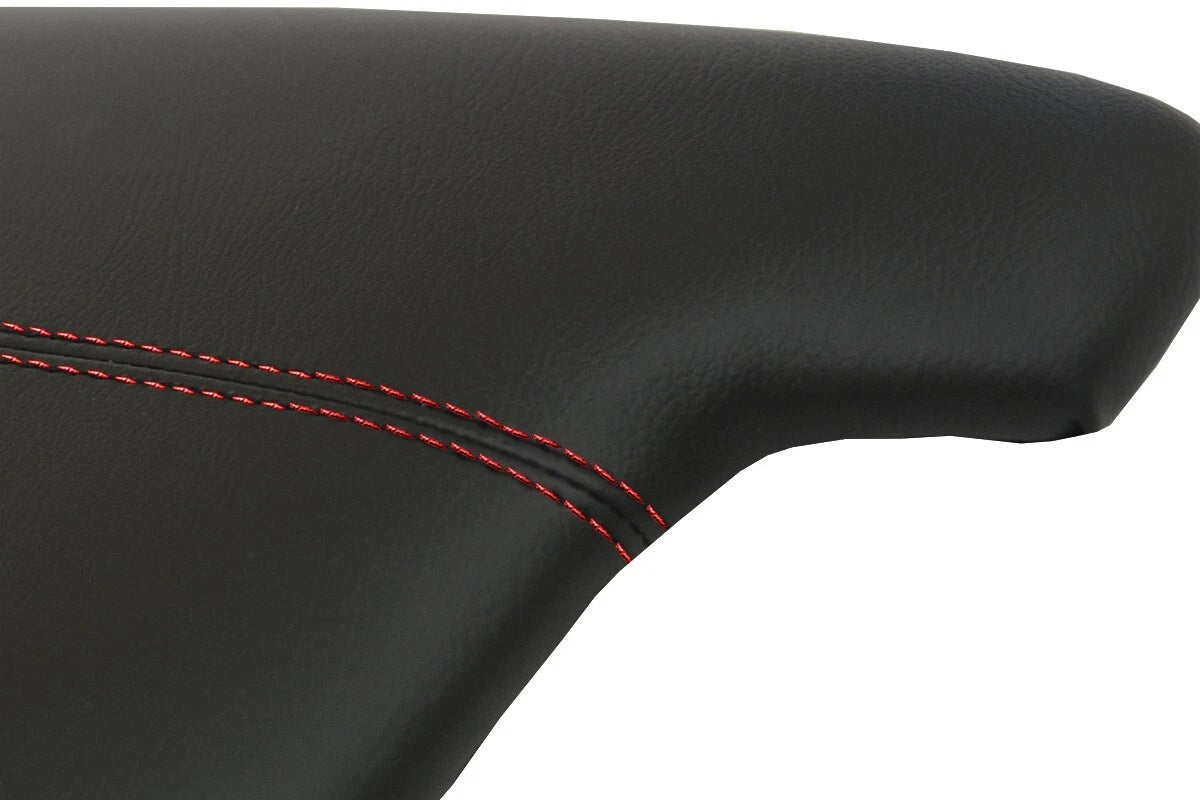 Leather Synthetic Console Armrest Cover for Honda Accord (2013–2017) Black Red Stitch