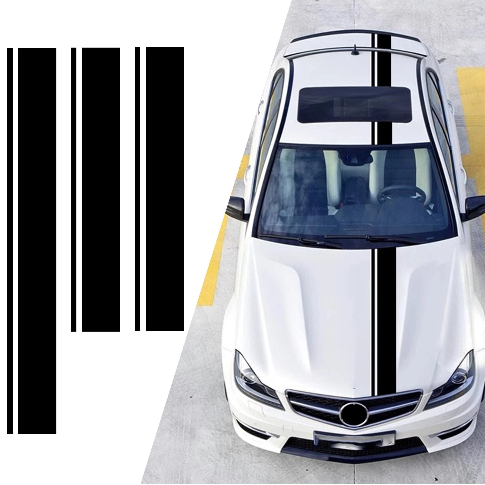Rally Racing Stripe Vinyl Decal for Mercedes-Benz (2014–2019)