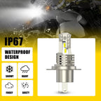 H4 LED Headlight Bulb for Motorcycle (Hi/Lo Beam, 6000K)