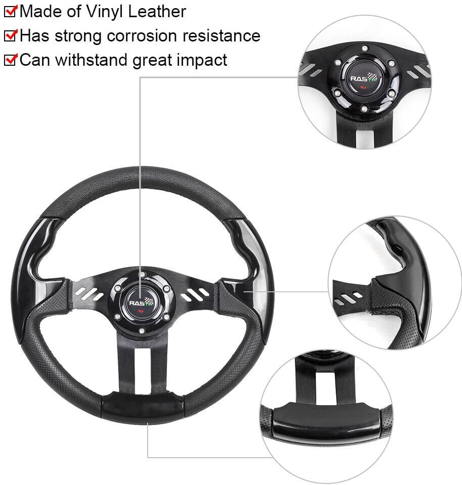 13" Racing Steering Wheel + Hub Adapter for Ford Mustang (1984–2004)