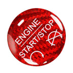 Carbon Fiber Red Engine Start Stop Button Cover Trim for Ford Mustang (2015-2022)