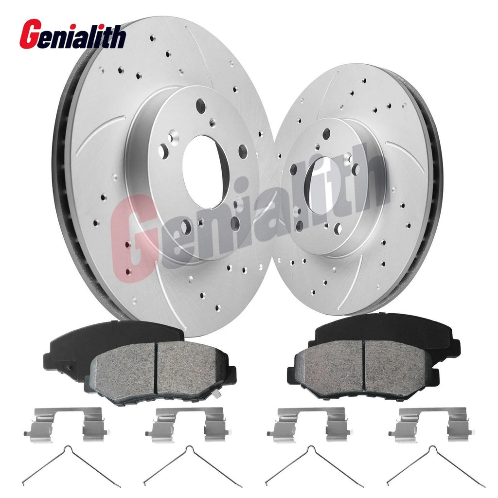 Set of 4 Front Drilled Rotors Ceramic Brake Pads for Honda Accord Civic (2011–2023)