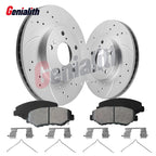 Set of 4 Front Drilled Rotors Ceramic Brake Pads for Honda Accord Civic (2011–2023)