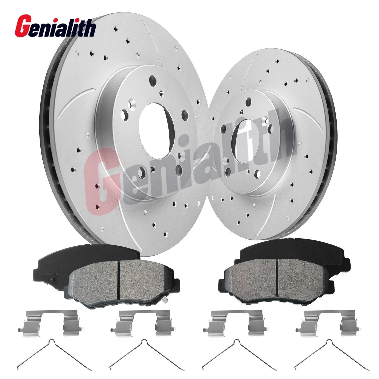 Set of 4 Front Drilled Rotors Ceramic Brake Pads for Honda Accord Civic (2011–2023)