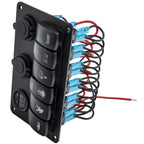 6 Gang Toggle Rocker Switch Panel with LED for Car Van Marine Boat (12-24V)