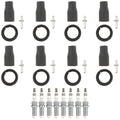 Set of 8 NGK Ruthenium HX Spark Plugs & Coil Boots for Genesis Borrengo (N/A)