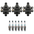 Set of 3 Ignition Coils & 6 Iridium TT Spark Plugs for Mercedes W210 W140