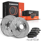 Front Side Drilled Rotors & Ceramic Pads for Toyota Camry Avalon Lexus (2018-2022)
