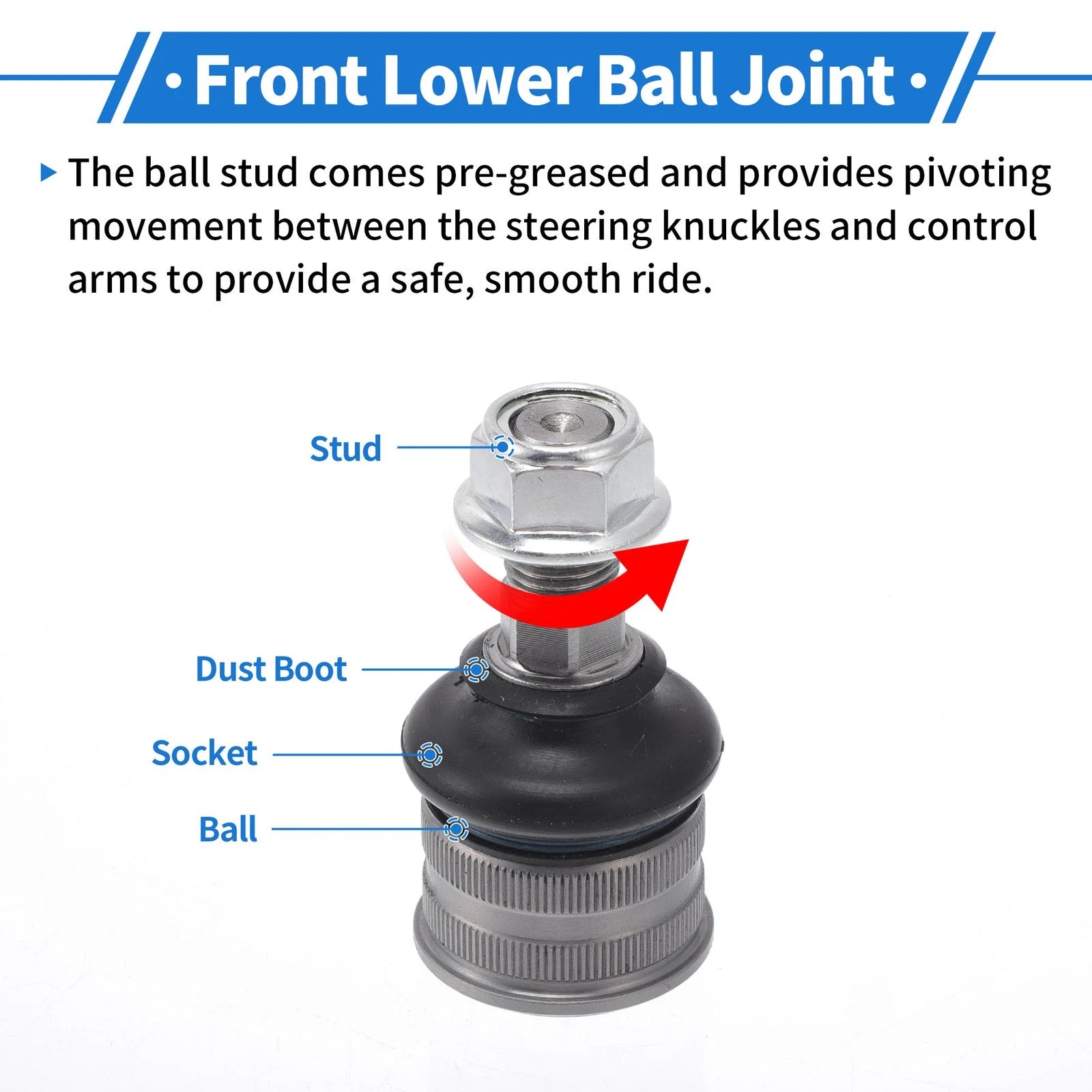 2X Front Lower Ball Joints for Mercedes-Benz E-Class (2002–2009) No. 2113230068