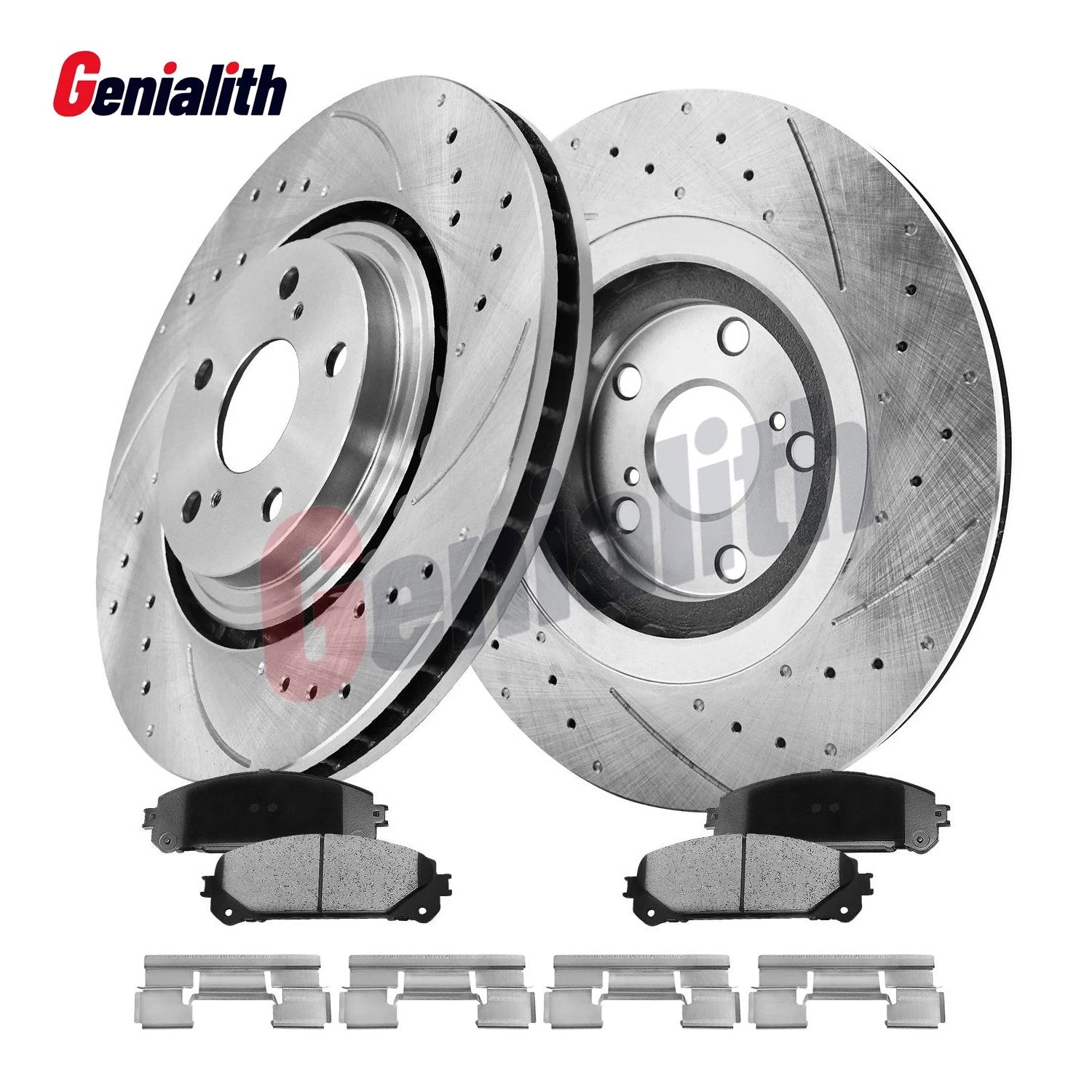 Front Solid Brake Rotors & Ceramic Pads for Jeep Commander (2006–2010) 53026 D1080
