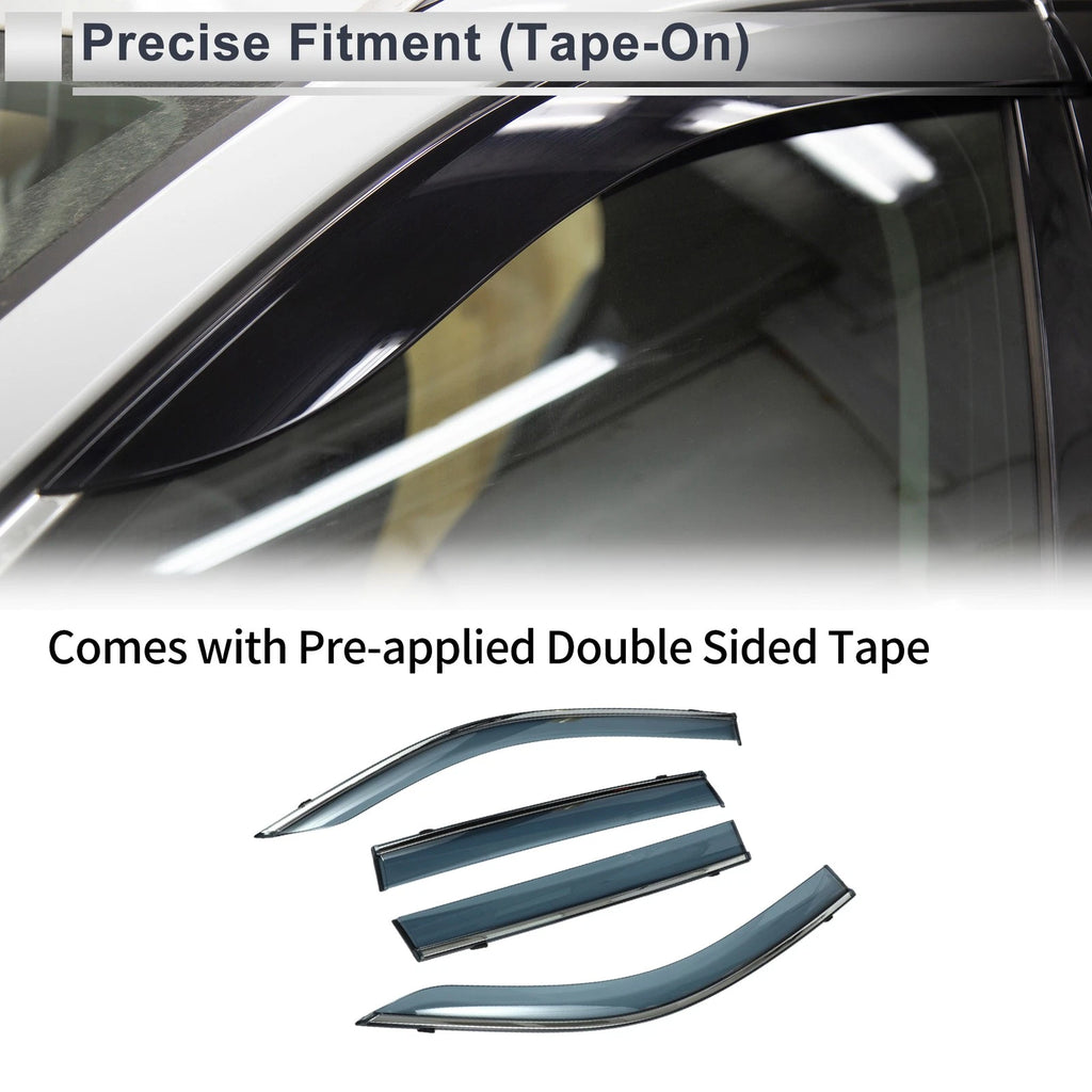Set of 4 Window Deflectors for Subaru Forester (2019–2024) - Black
