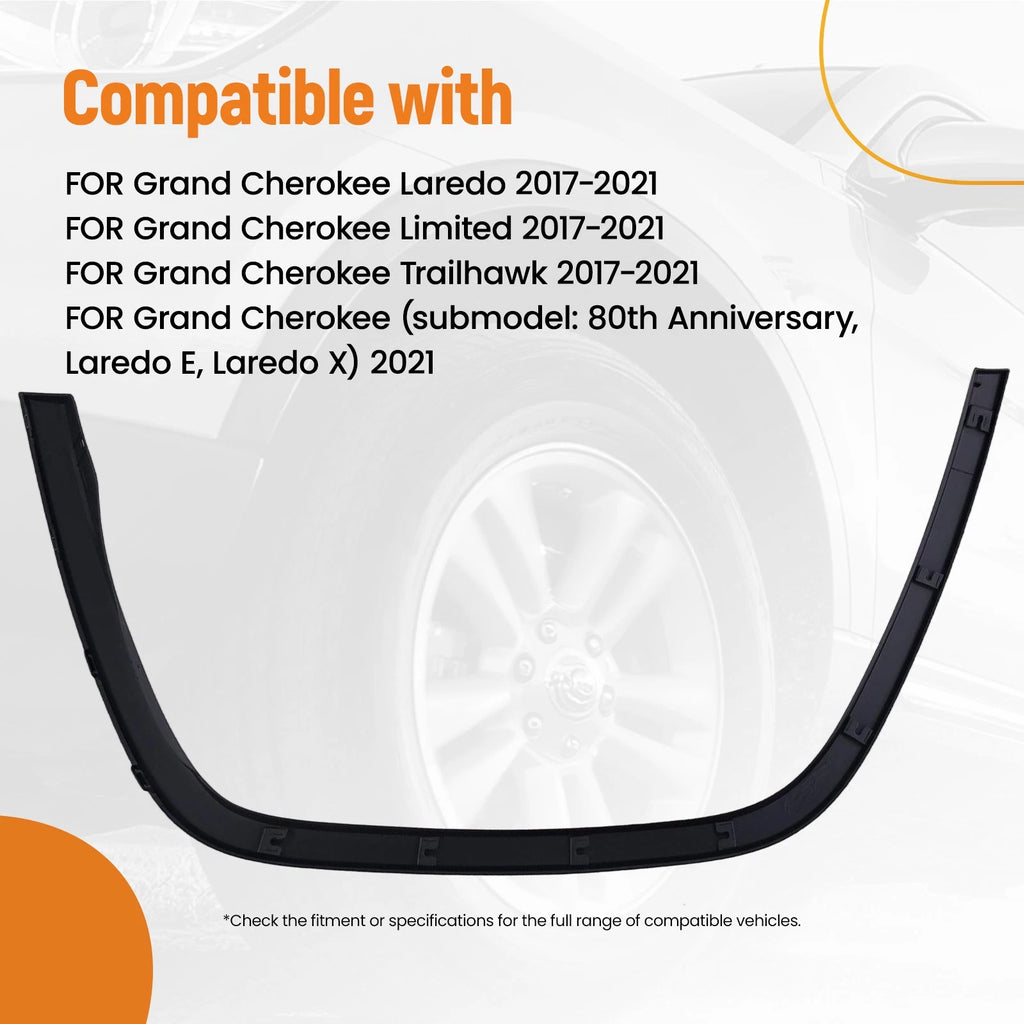 Fender Flare Molding Trim for Jeep Grand Cherokee (2017–2022) Black ABS