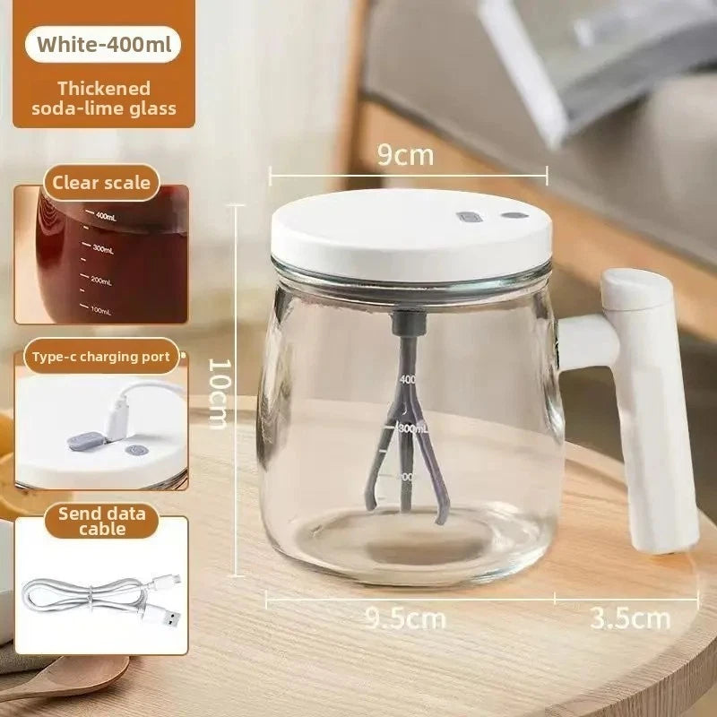 Glass Cup Mixer for Coffee Tea (Rechargeable 7000 RPM)