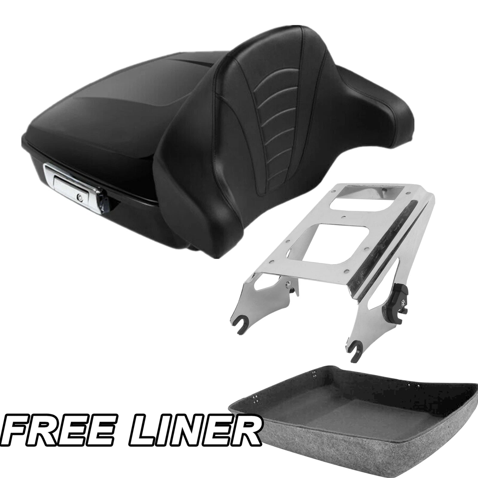Matte Chopped Trunk Backrest Rack for Harley Electra Glide (2009–2013)