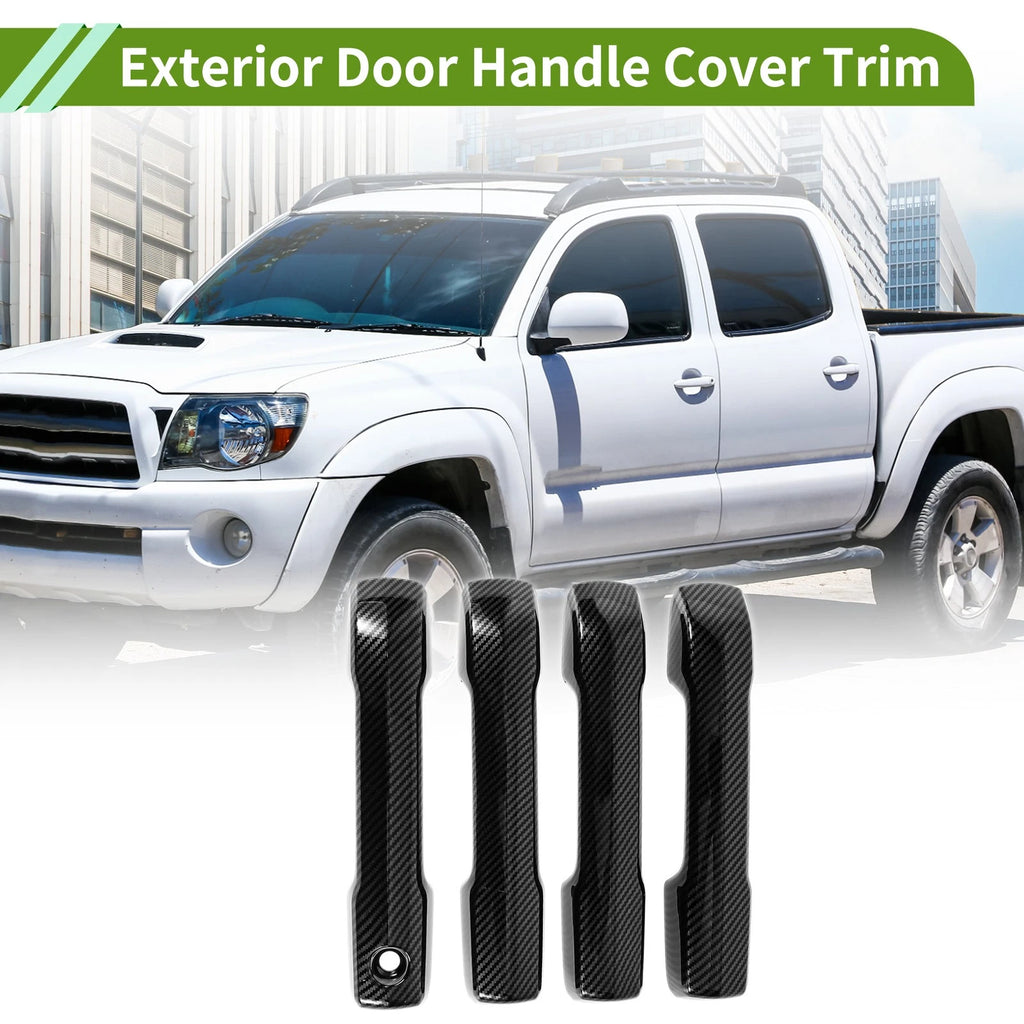 Exterior Door Handle Cover Trim for Toyota Tacoma (2024–2025) Carbon Fiber Black