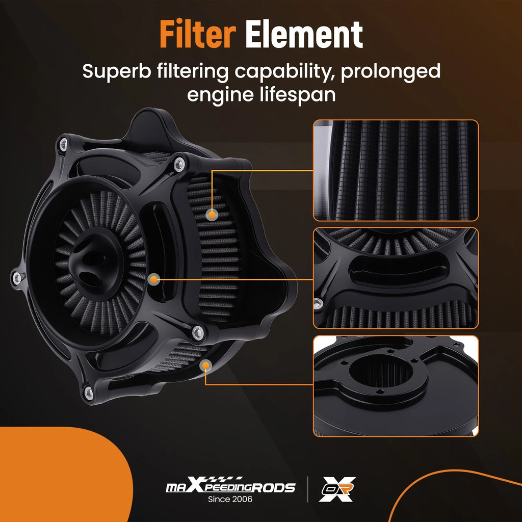 Air Cleaner Filter Intake Kit Chrome for Harley Davidson Touring (2000–2007)