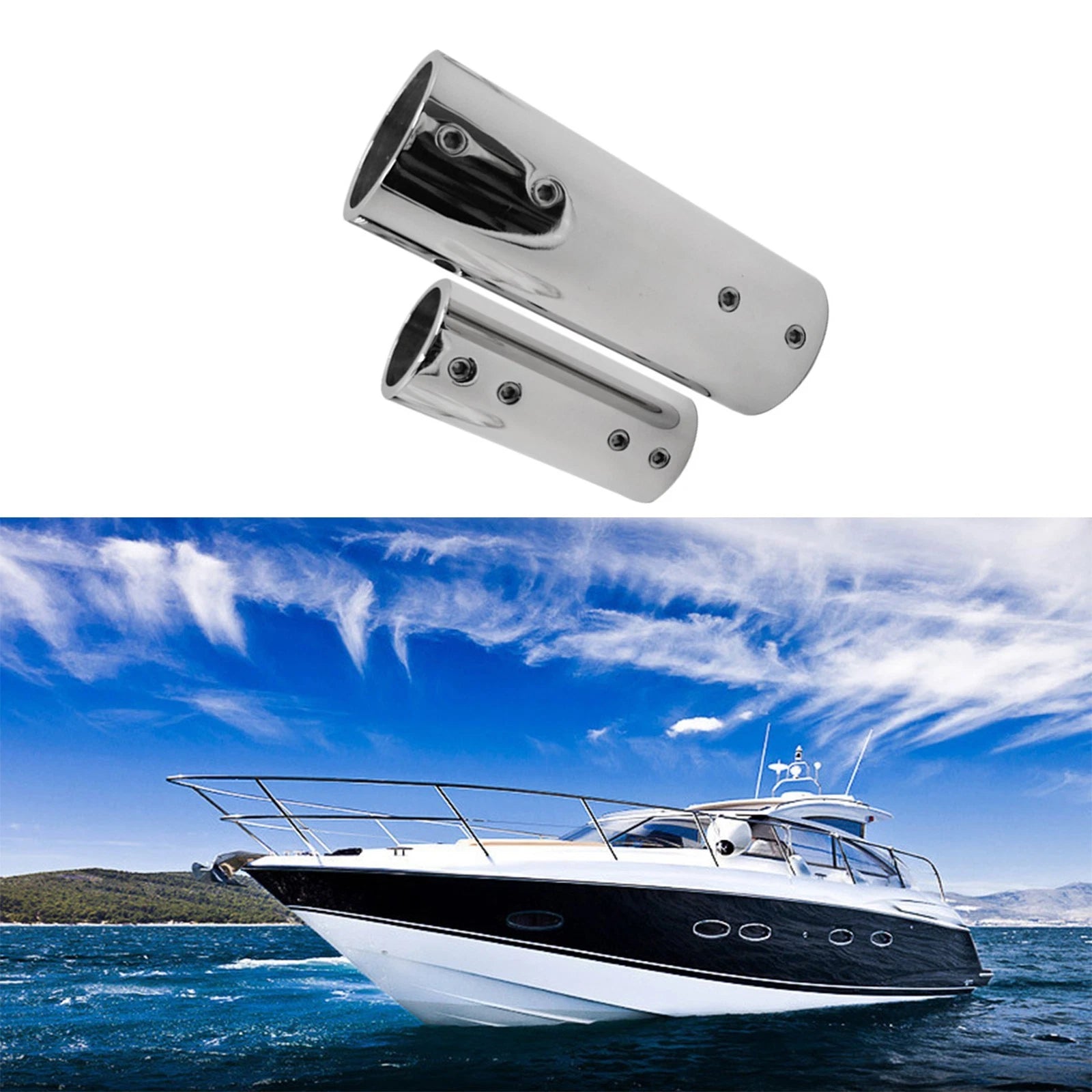 316 Stainless Steel Straight Pipe Connector for Boat Yacht (25mm, 32mm)