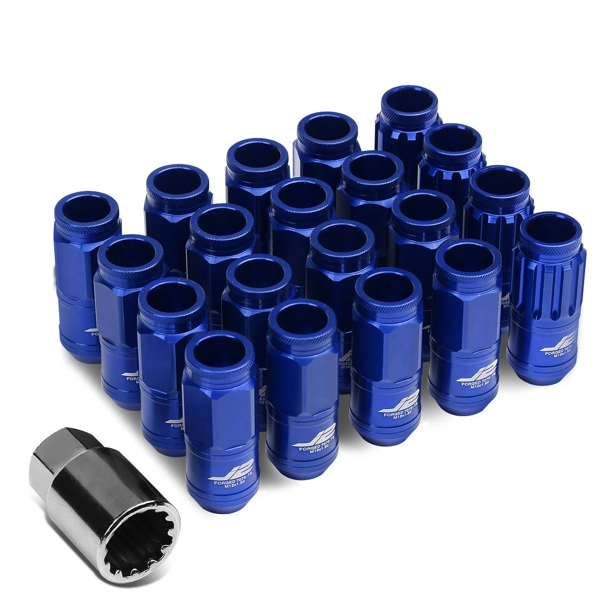 16 Pcs J2 7075 Forged Aluminum M12x1.5 Open-End Lug Nut Set for