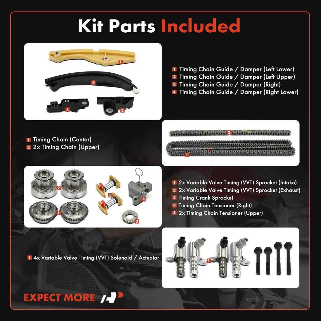 2X Timing Chain Kit for Ford F-150 (2011–2013) V6 3.5L