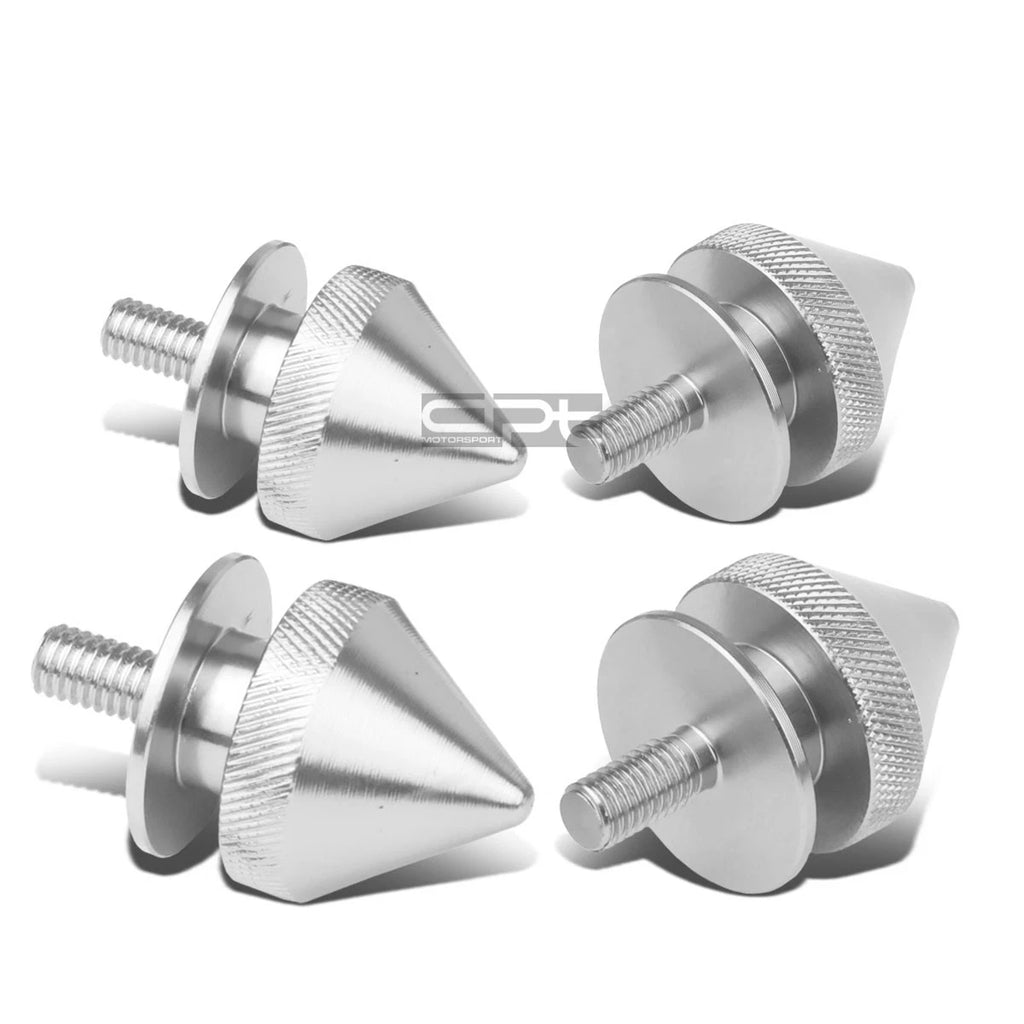 Set of 4 Quick Release Fasteners with Washers for Silver Car Truck Bumper/Fender/Trunk/Hatch