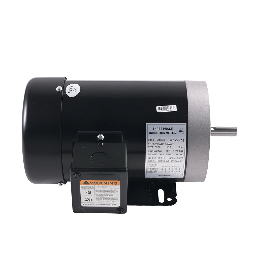 2 HP Electric Motor 56C Frame 1800 RPM TEFC 230/460 Volt 5/8" Shaft