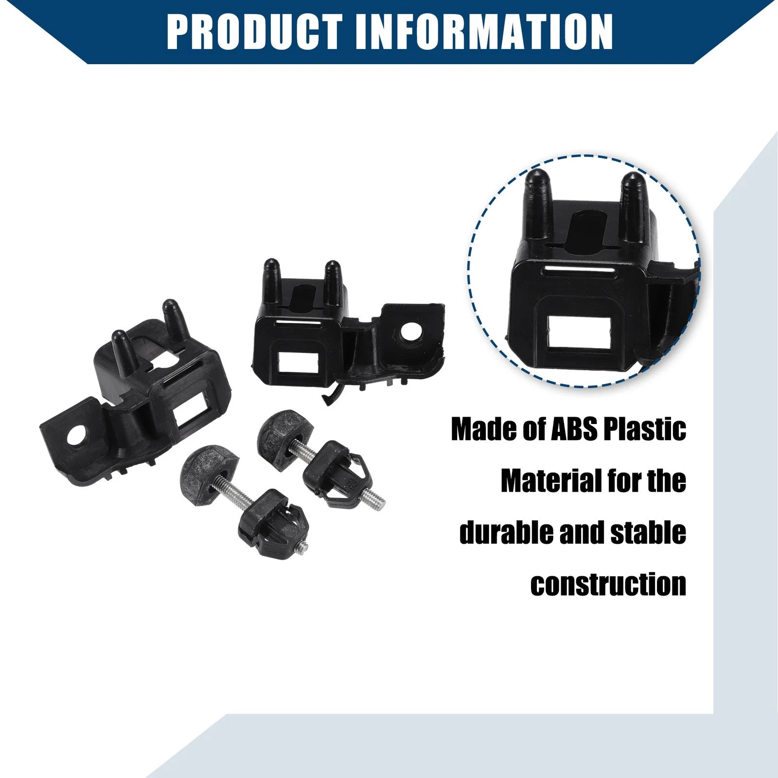 Set of 2 Bumper Stopper and Lamp Mount Bracket for Ford Fusion (2013–2020)