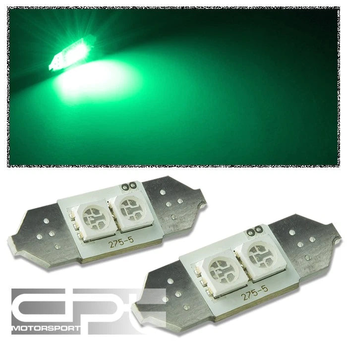 2X 11X31MM SMD 5050 Bright Green LED Dome/Trunk Light for Automotive