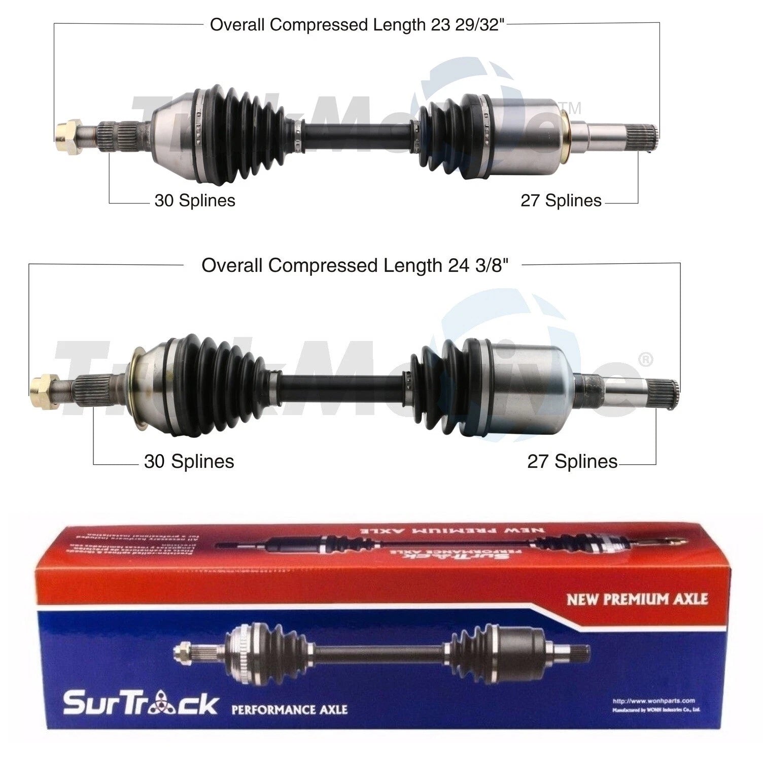 Set of 2 Front CV Axle Shafts for Chevrolet Buick Cadillac XTS (2013–2019)