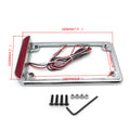 Chrome 7"x4" License Plate Frame with 3" LED for Honda/Suzuki/Yamaha/Kawasaki/Harley