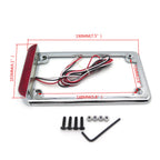 Chrome 7"x4" License Plate Frame with 3" LED for Honda/Suzuki/Yamaha/Kawasaki/Harley