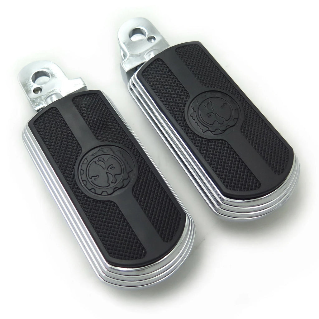 Skull Rubber Footpeg Set for Triumph Legend (1999–2001) Chrome